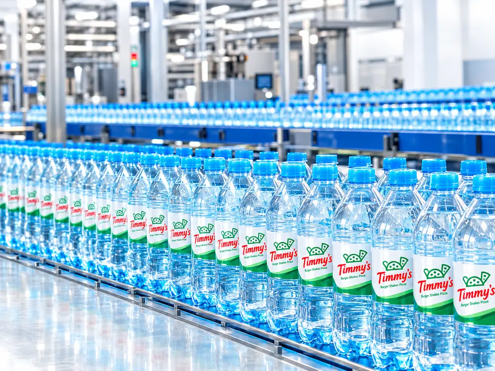 Packed private-label water